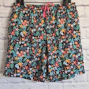 Chubbies Bloomerangs Classic Swim Trunks XL Black Floral Toucan Print 7" Inseam